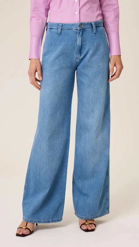 calça jeans wide leg dudalina soft
