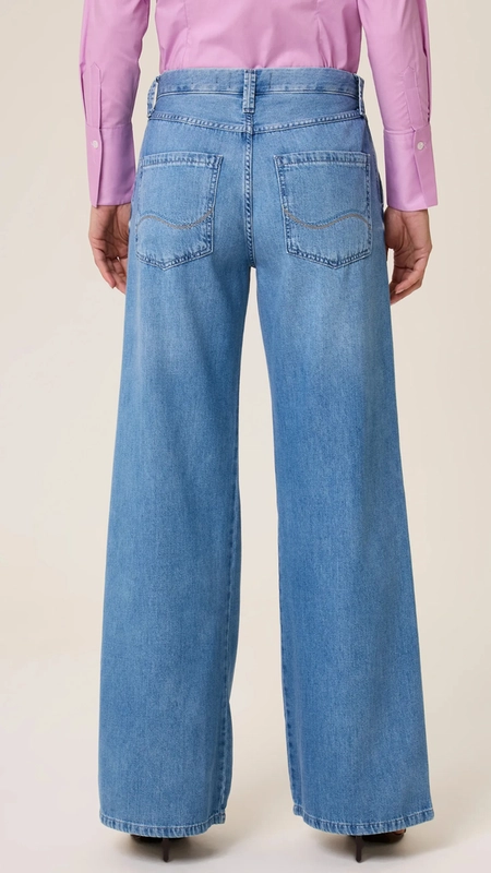 calça jeans wide leg dudalina soft