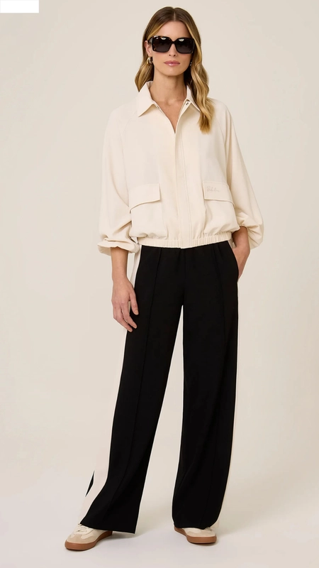 calça reta bicolor dudalina luiza