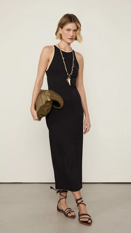 vestido midi animale nadador bicolor