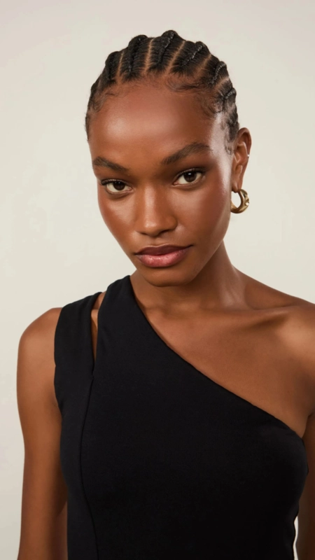 vestido midi animale recorte ombro