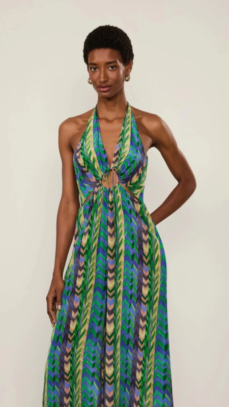 macacão animale amplo chevron colagem