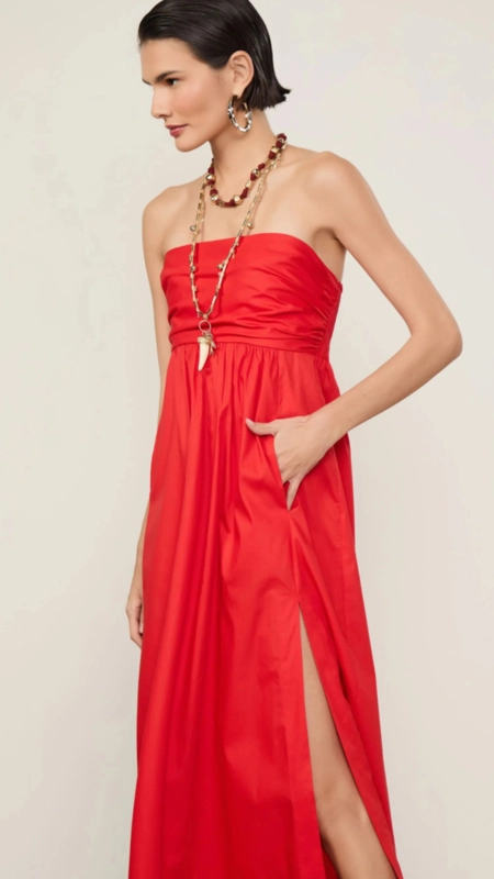 vestido midi animale algodão