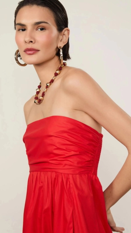 vestido midi animale algodão