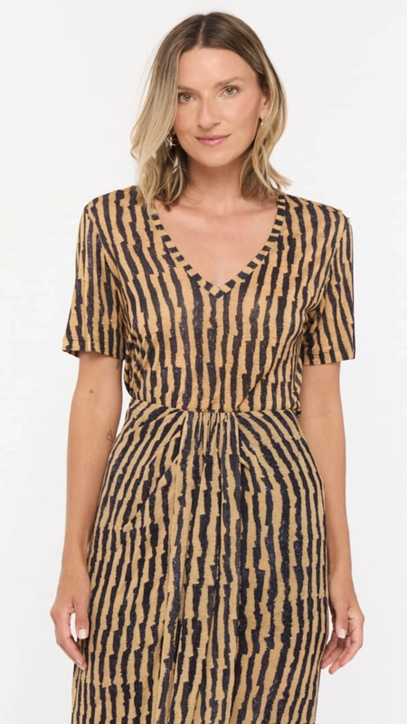 camiseta animale listras rafia