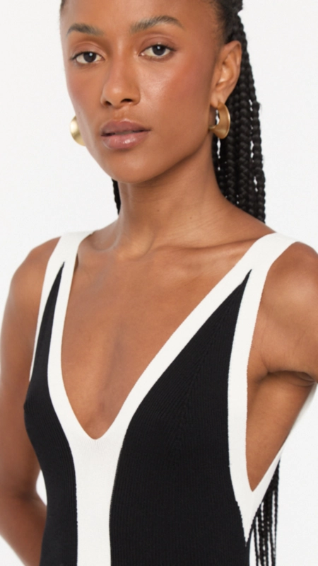 vestido midi animale duo color tricot