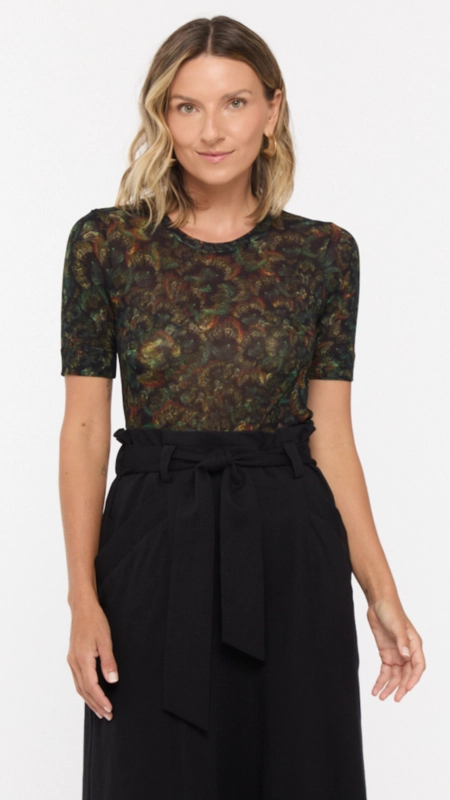 blusa tee animale manga media tr penas