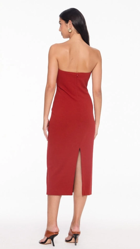 vestido midi animale aro textura