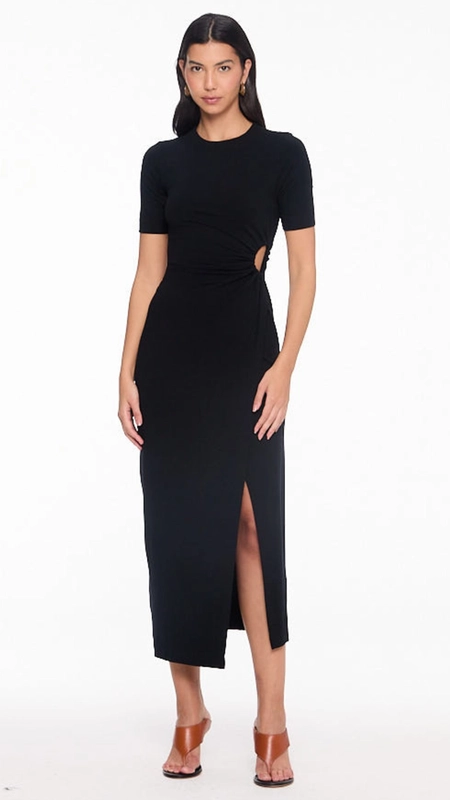 vestido midi animale transpasse