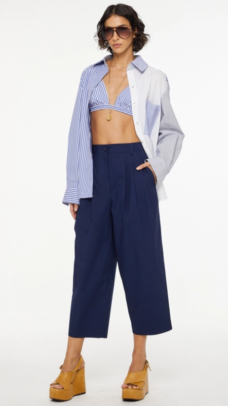 calça paper cropped animale