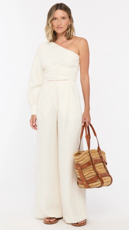 calça alfaiataria animale linho basic