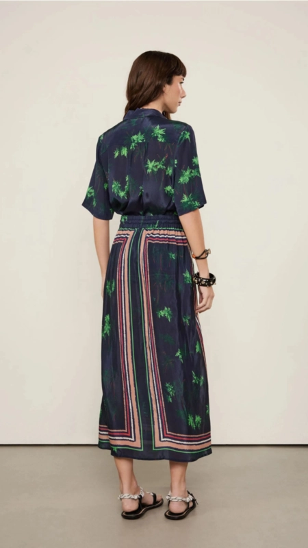 saia midi animale lenço coqueiro