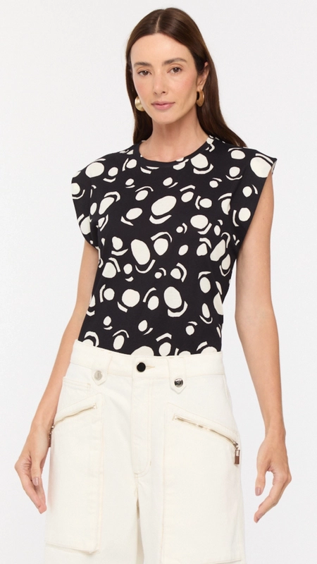 camiseta animale quadradinha bicolor pois banda