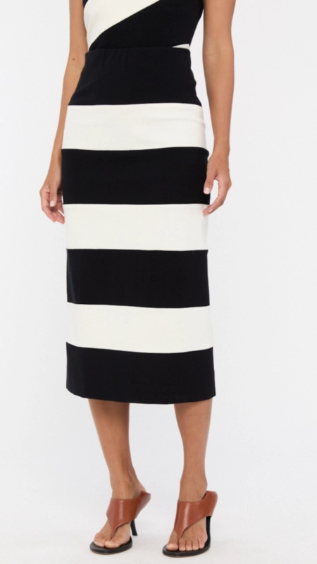 saia midi animale bicolor listras