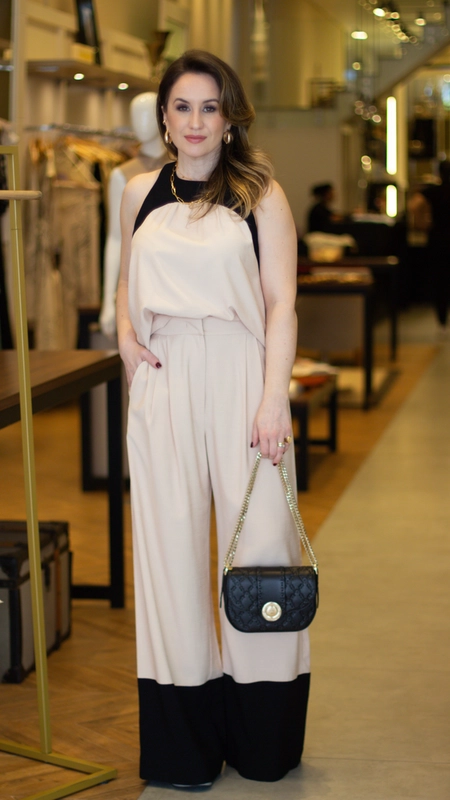 calça pantalona animale bicolor