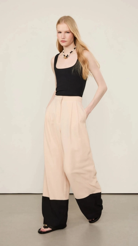 calça pantalona animale bicolor