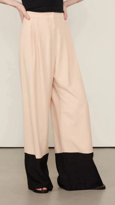 calça pantalona animale bicolor