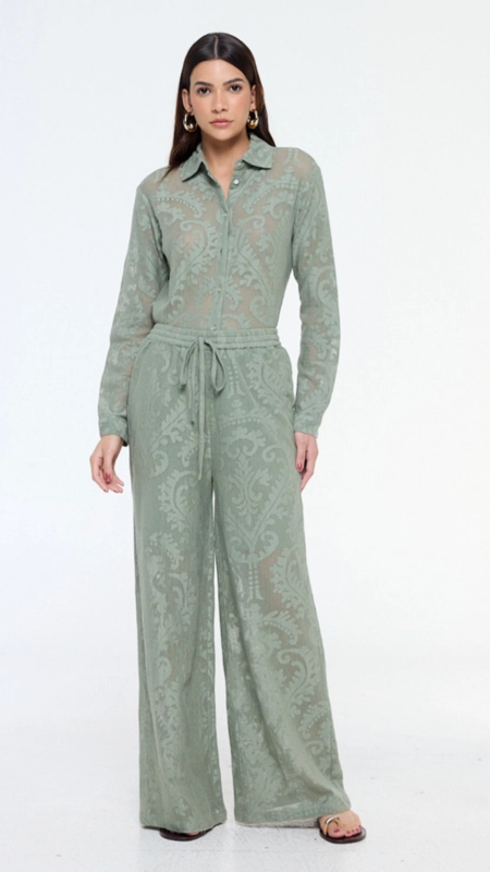 calça telada com textura animale jeans
