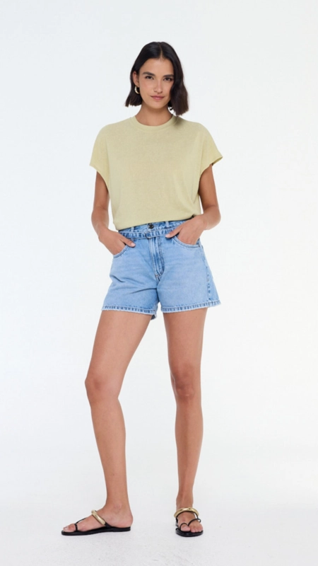 shorts jeans basic cinto animale jeans