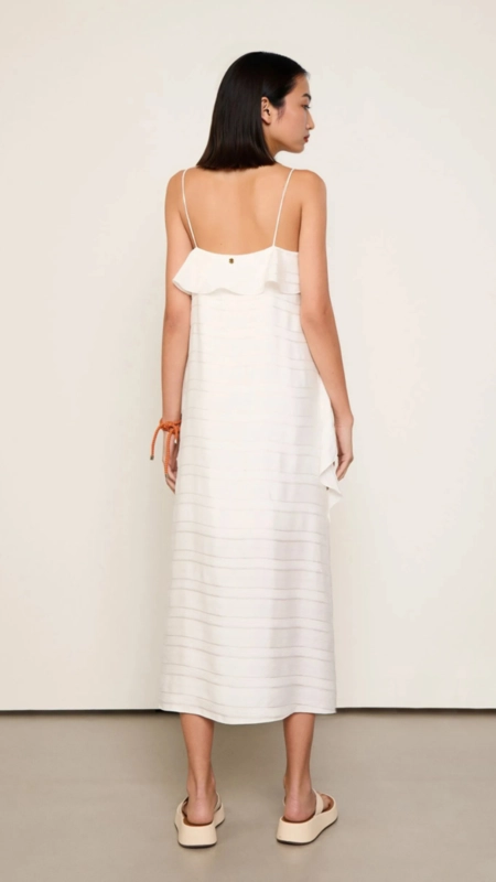 vestido stripes babado animale jeans