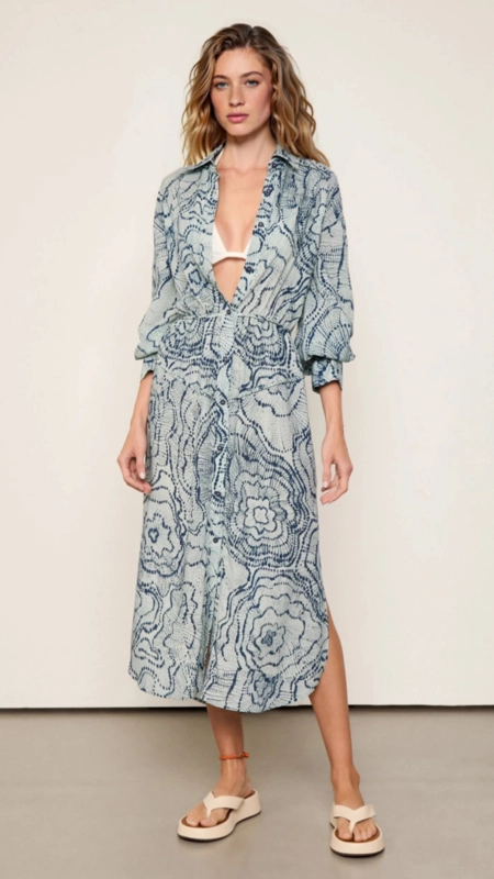 vestido chemise est floral anemona e nav animale jeans