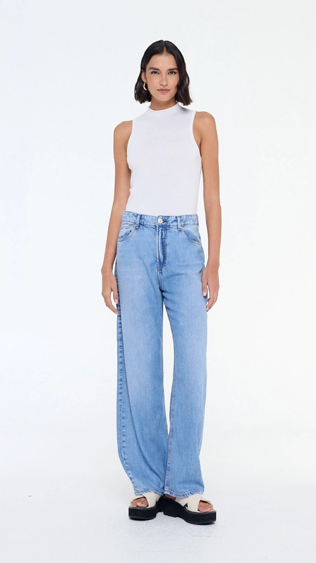 calça jeans reta liocel stoned animale jeans