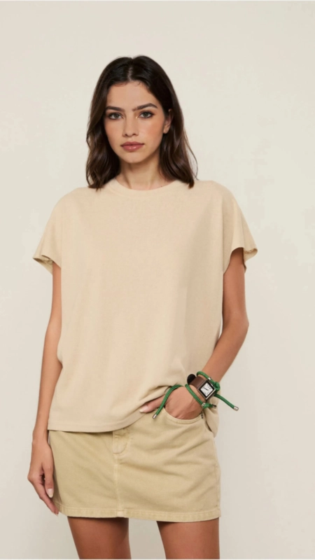 camiseta malha sem manga animale jeans