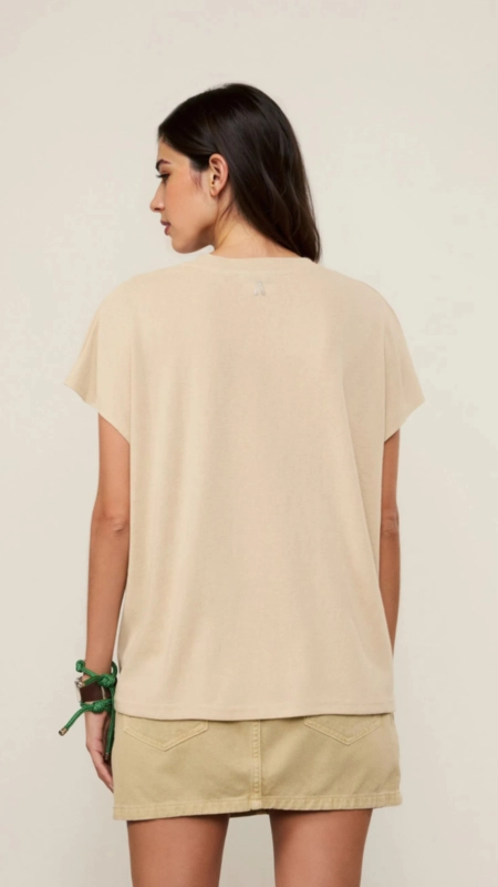 camiseta malha sem manga animale jeans