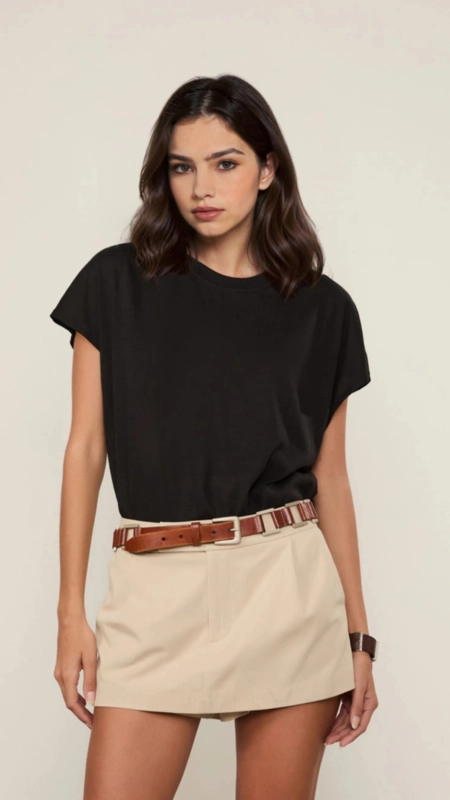 camiseta malha sem manga animale jeans