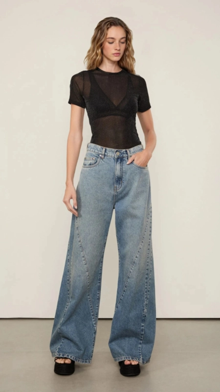 blusa tule mc com brilho animale jeans