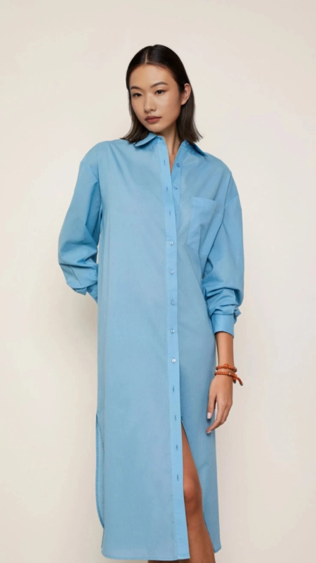 vestido chemise algodao animale jeans