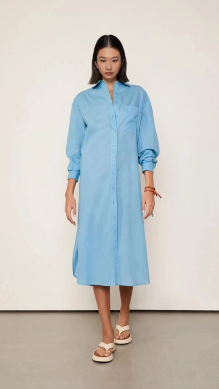 vestido chemise algodao animale jeans