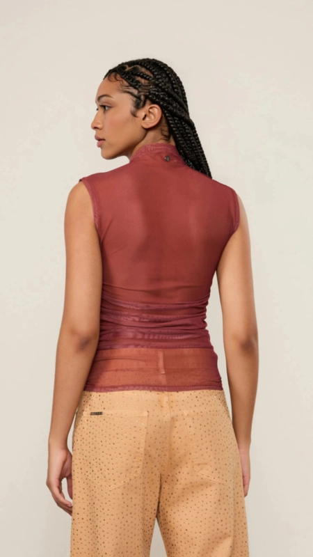 regata tule franzidos animale jeans