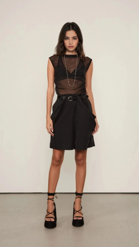 regata tule franzidos animale jeans