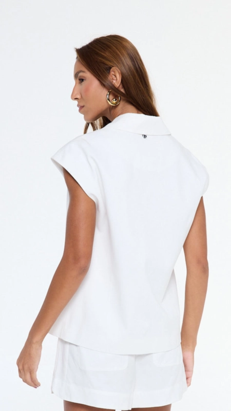 colete de tencel com cinto animale jeans