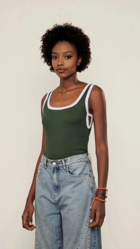 regata malha abertura cavas animale jeans