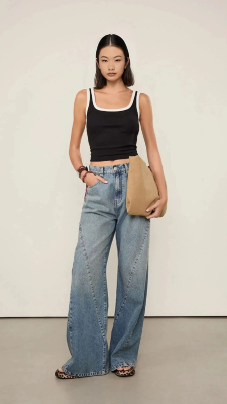 regata malha abertura cavas animale jeans