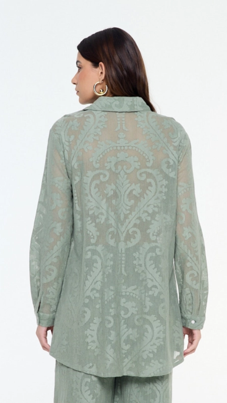 camisa telada com textura animale jeans