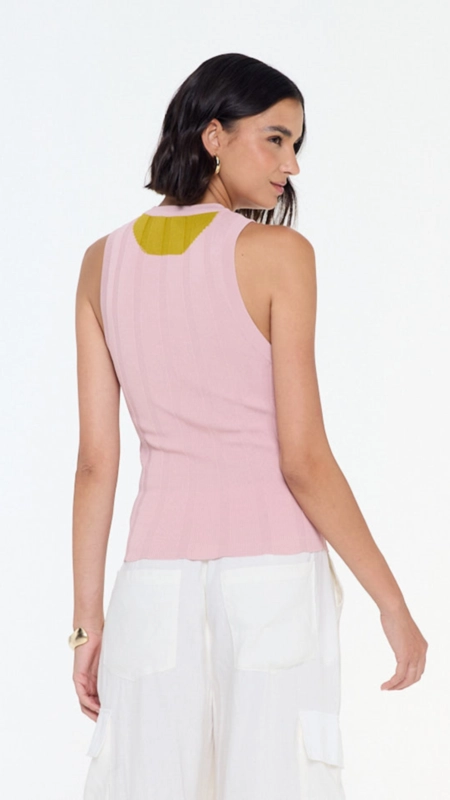 regata tricot cropped rib larga animale jeans