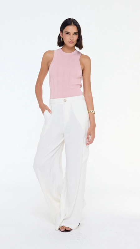 regata tricot cropped rib larga animale jeans