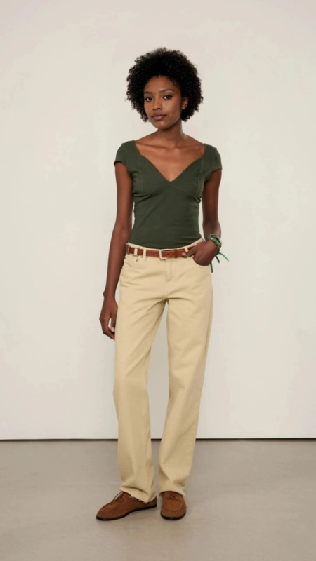 blusa malha justa decote v animale jeans