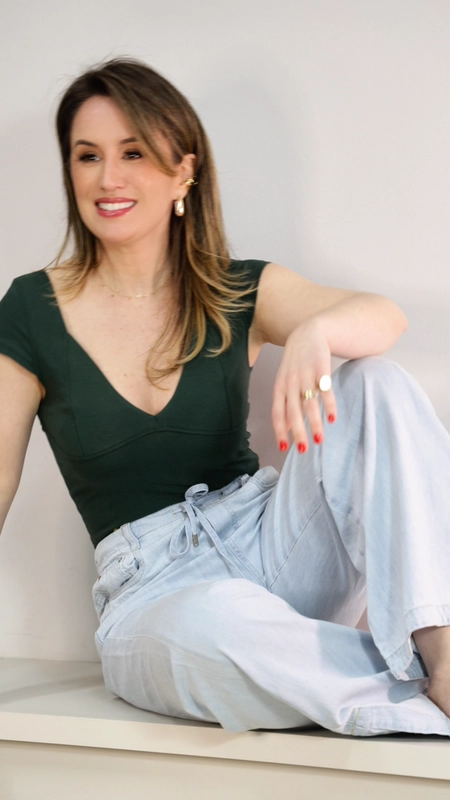 blusa malha justa decote v animale jeans