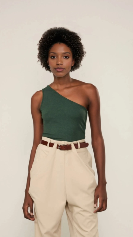 regata malha um ombro animale jeans