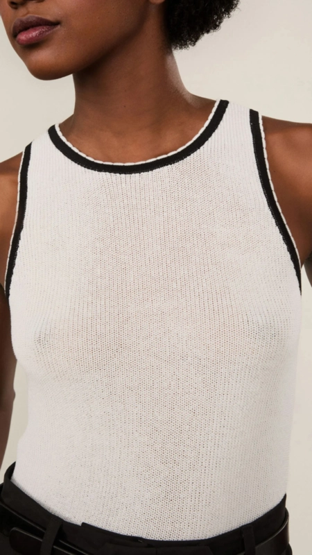 blusa tricot detalhe bicolor animale jeans