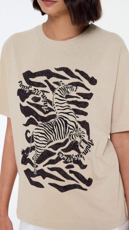 camiseta malha zebra texture animale jeans