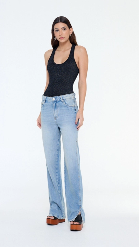 regata tricot lurex nadador animale jeans