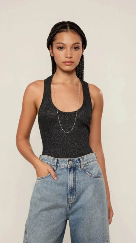 regata tricot lurex nadador animale jeans