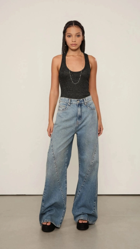 regata tricot lurex nadador animale jeans