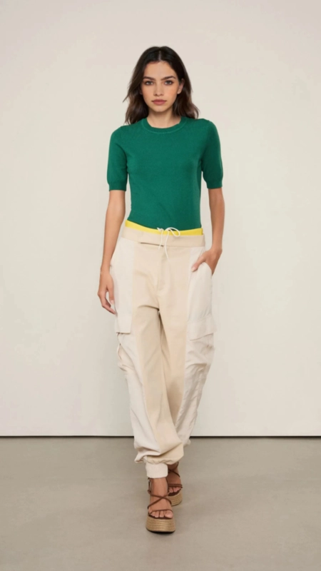 blusa tricot decote redondo animale jeans