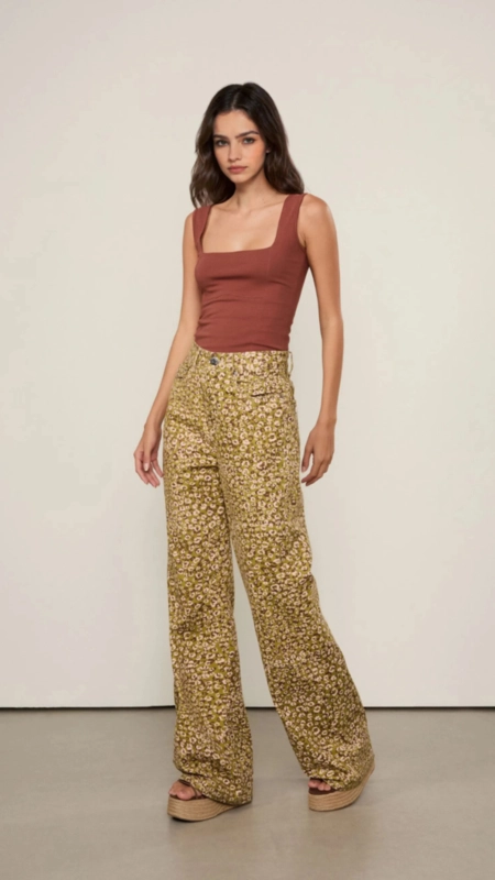 regata malha decote quadrado animale jeans